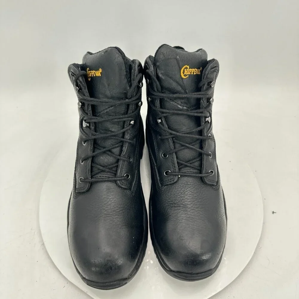 Chippewa 55175 Men Size 7.5 Black Leather Waterproof Ankle Work Boot